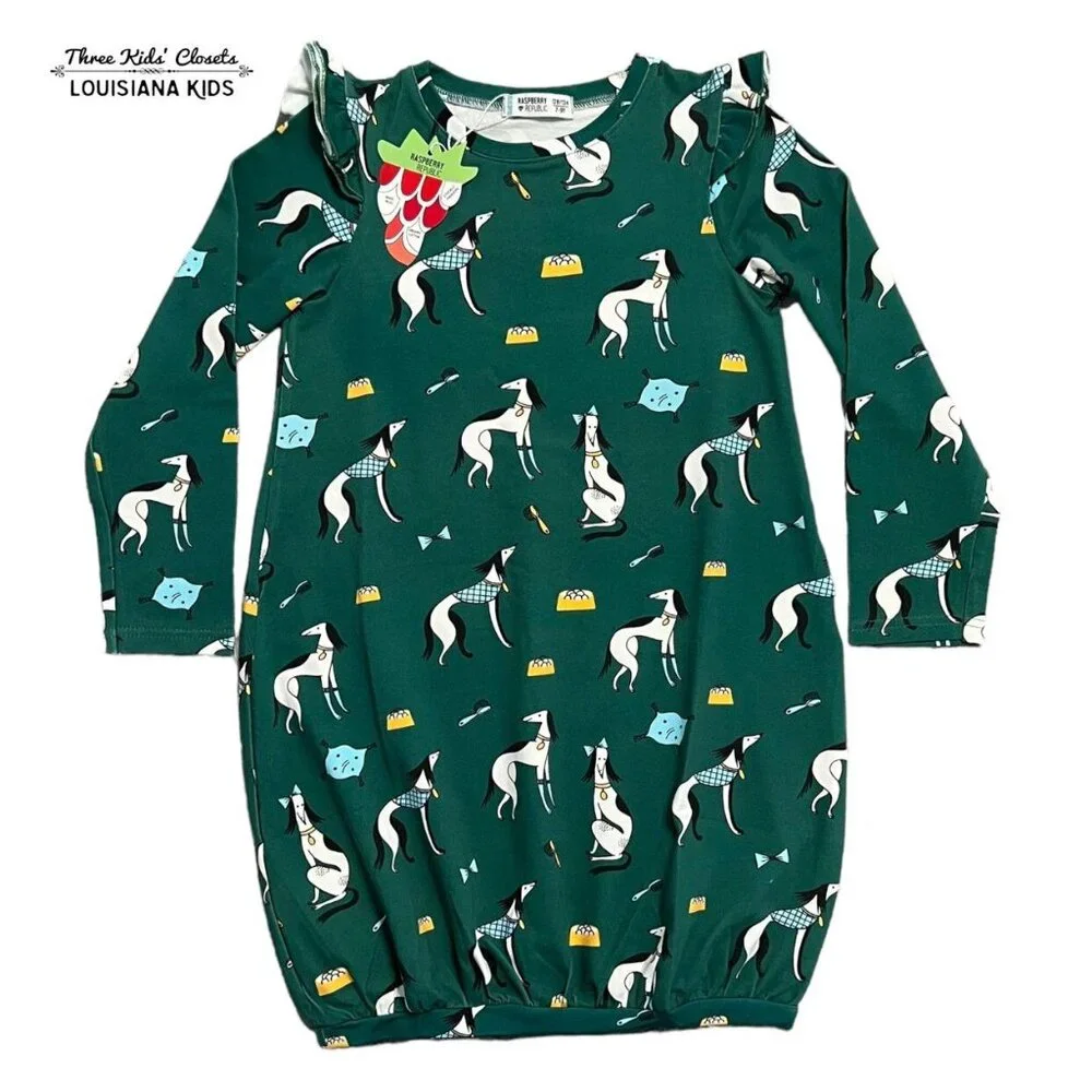 NEW Raspberry Republic Sz 128/134 (7-9Y) Organic Aristodogs Dog Dress
